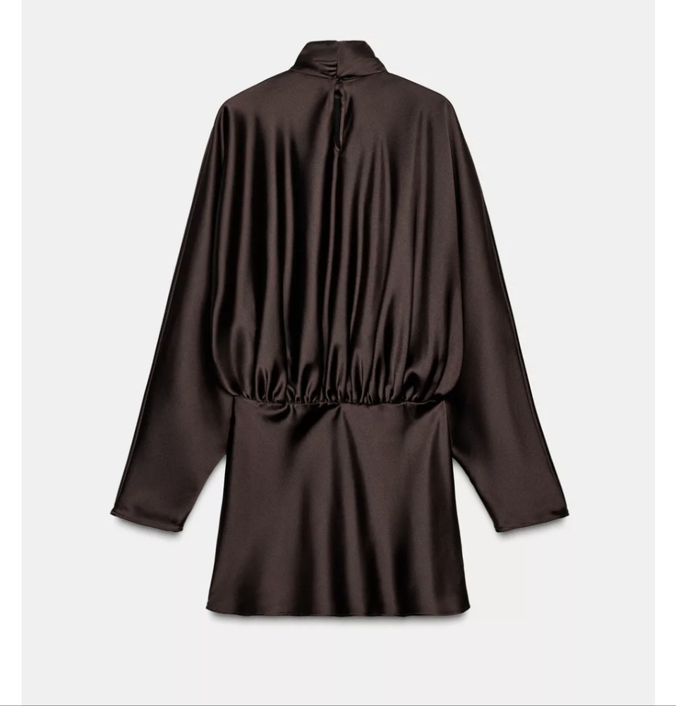 ZARA  FOULARD SATIN EFFECT SHORT DRESS - Picture 2 of 6